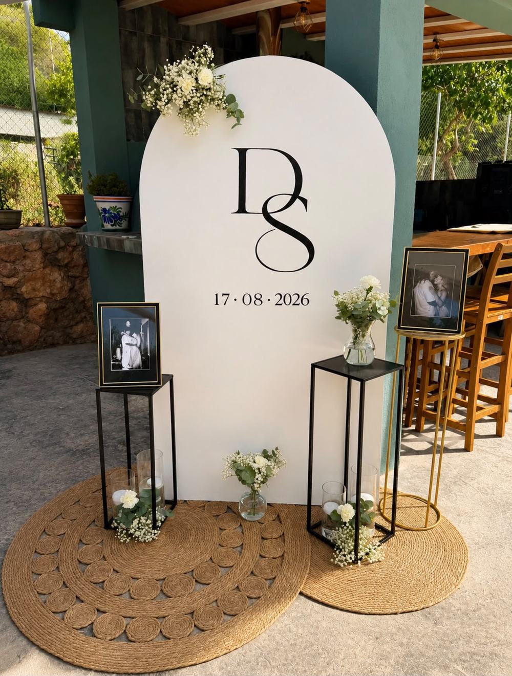Panel con monograma para boda