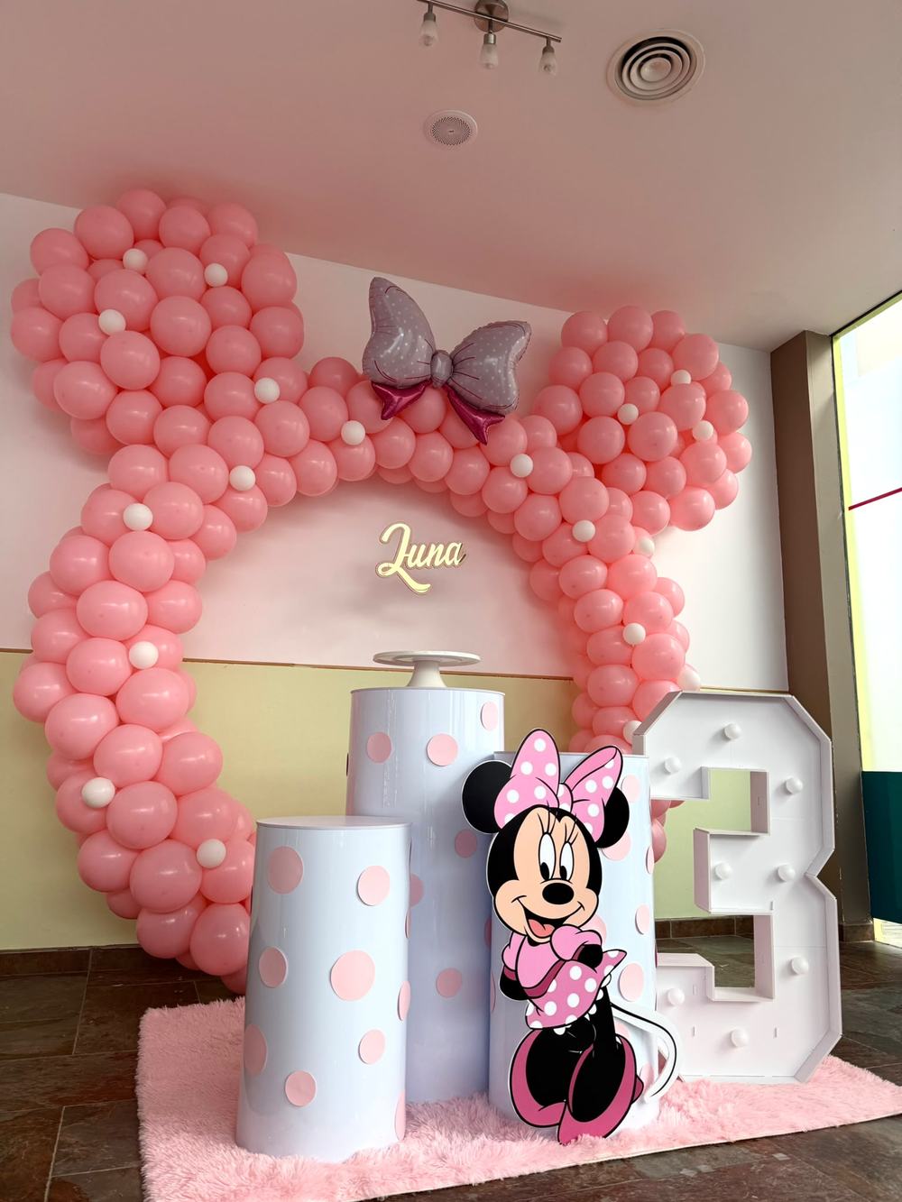 3 cumpleaños Minnie Mouse, otro ángulo
